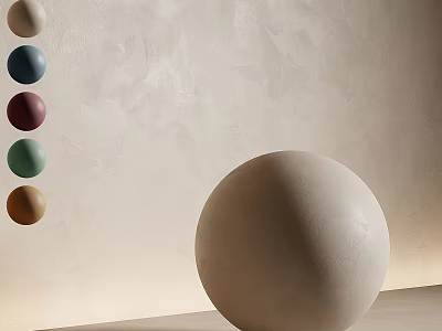Spherical Decorative Components with Beige Large Sphere and Colorful Small Spheres in Minimalist Background 3d model