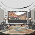Modern Racing Simulator Room With Dual Seats Large Screen And Multiple Displays