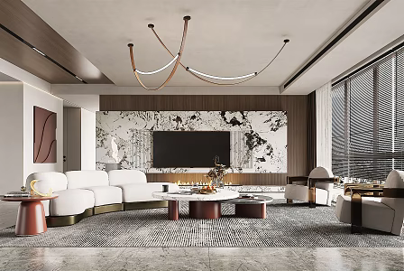modern living room home living room 3d model