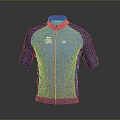 Blue Cycling Jersey With Red Collar And White Giro Logo Design