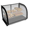 Commercial Bakery Display Case with Glass Door for Bread Rolls and Loaves