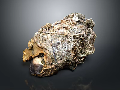 Organ Specimen With Hair Like Fibrous Textured Surface And Irregular Shape 3d model