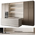 Modern Kitchen Interior With Sleek Wooden Cabinets And Island Counter Design