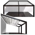 Modern Architectural Component With Metal Frame Glass Panels And Foldable Structure 3d model