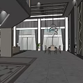Elegant Hotel Public Lounge Area With Comfortable Sofa And Modern Lighting