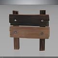 Rustic Wooden Sign With Natural Texture Metal Screws And Support Legs