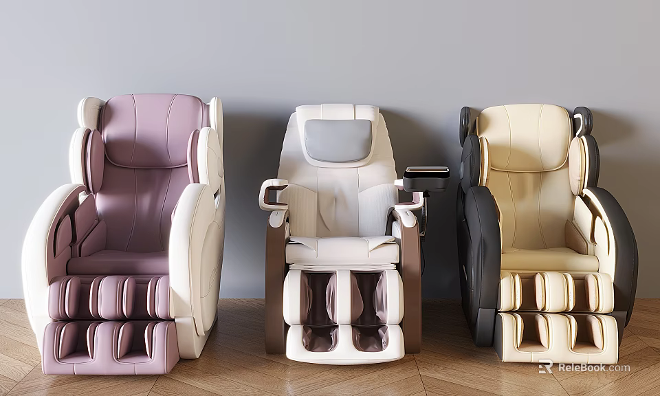 Modern Leather Massage Chair With Ergonomic Design Zero Gravity And Full Body Massage Functions 3d model 
