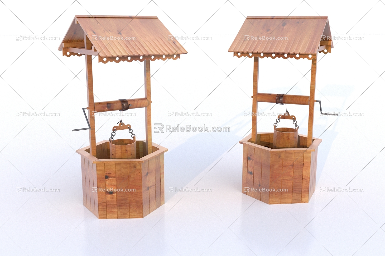 Chinese Old Wooden Fence for Water Well model