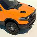 Orange RAM Pickup Truck With Black Roof Off Road Style And Alloy Wheels