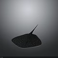 Flat Black Stingray With White Spots And Long Tail Marine Creature 3d model