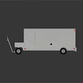 White Enclosed Utility Trailer With Yellow Warning Light Hitch And Wheels 3d model