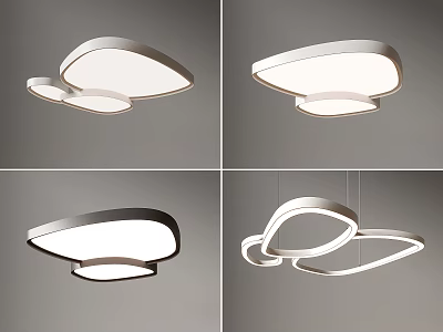 Modern Lighting Fixture Combinations With Geometric Shapes And Soft White Light 3d model
