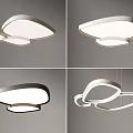Modern Lighting Fixture Combinations With Geometric Shapes And Soft White Light 3d model