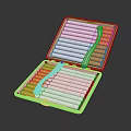 Open Pill Box Organizer With Orange And White Medicine Compartments