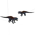Two Colorful Dinosaur Toy Figures With Detailed Spotted Patterns And Standing Pose