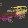 Six Wheel Military Cargo Truck With Green Canvas Cover And Off Road Tires