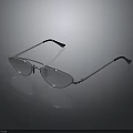 Stylish Silver Metal Frame Glasses With Clear Lenses And Reflective Surface On Black Background