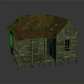 Rustic Wooden Cabin With Weathered Exterior Rusty Red Metal Roof And Porch