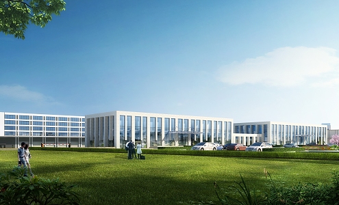 Modern style cold chain logistics park 3d model