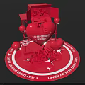 Red Heart Shaped Inflatable Model with LOVE Letters and Decorative Elements for Events 3d model
