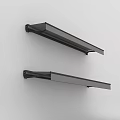 Two Black Awnings Mounted On White Wall With Sleek And Simple Design 3d model