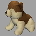 Plush Brown And White Puppy Decorative Ornament Set For Home Decor