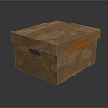 Clothing Storage Cardboard Box With Brown Material And Orange Label Handle
