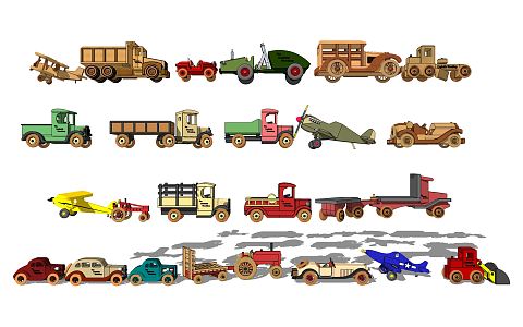 Modern Toy Train Toy Building Blocks 3d model