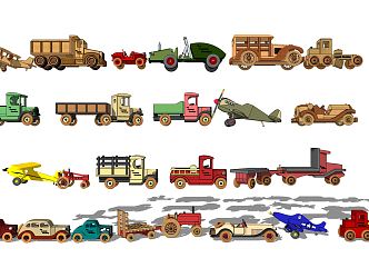 Modern Toy Train Toy Building Blocks 3d model