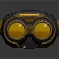 Breathtaking Natural Scenery Reflected In Golden Goggles Lens With Mountain View