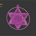 Gold Furniture Decorative Pendant With Star Shape Circular Frame And Intricate Woven Design