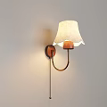 Elegant White Lampshade Wall Lamp With Brass Curved Arm And Soft Glow Design