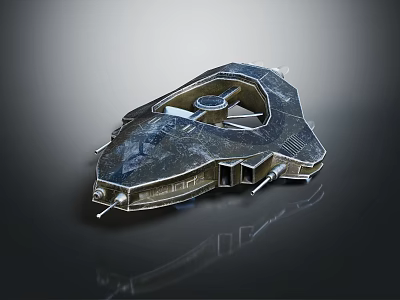 Futuristic Sleek Spaceship Model With Metallic Surface Streamlined Design And Detailed Texture 3d model