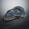 Futuristic Sleek Spaceship Model With Metallic Surface Streamlined Design And Detailed Texture