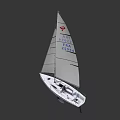 Eclipsys TF-04005 Sailboat With White Hull Black Sails Open Deck And Keel