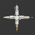 Detailed Space Station Structure With Solar Panels And Orbital Modules For Cosmic Exploration