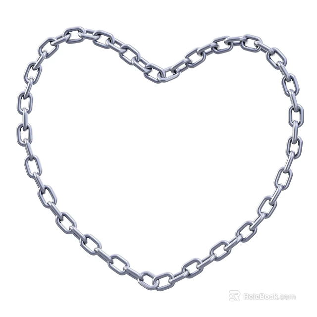 Industrial Equipment Heavy Duty Heart Shaped Steel Chain for Machinery Applications 3d model 