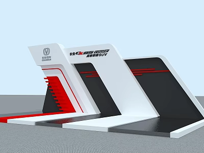 Modern Display Rack For Honda New Generation SUV With Black White Red Design 3d model