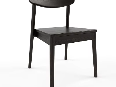 Dark Wooden Leisure Chair With Modern Simple Design And Comfortable Seating 3d model