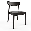 Dark Wooden Leisure Chair With Modern Simple Design And Comfortable Seating