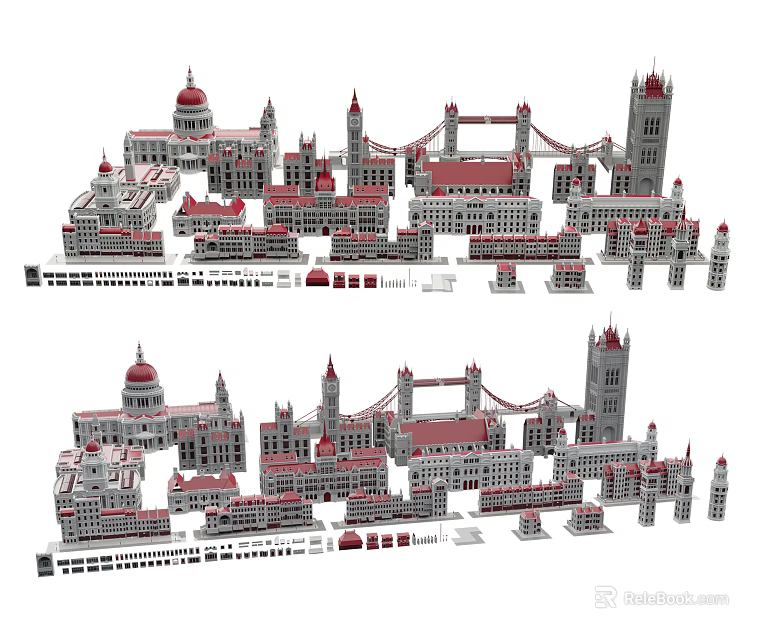 Detailed Ancient Architecture Models Showcasing Historic Towers Domes And Bridges 3d model 