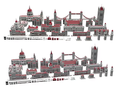 Detailed Ancient Architecture Models Showcasing Historic Towers Domes And Bridges 3d model