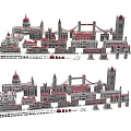Detailed Ancient Architecture Models Showcasing Historic Towers Domes And Bridges
