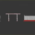 Modern Gas Station With White Canopy Red Fuel Pumps And Convenience Store