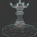 Japanese Stone Lantern With Pagoda Style Roof Snow Covered Base And Warm Yellow Light