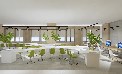 Modern public office area 3d model