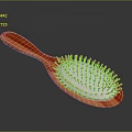 Wooden Hair Brush with Orange Handle and White Bristles for Daily Grooming