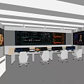 modern monitoring room 3d model