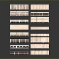 Various Wooden Fence Railing Components with Different Design Styles for Scenes