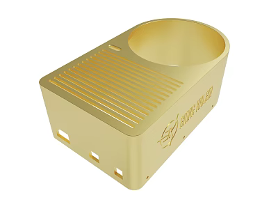 Golden Metal Electronic Case With Striped Design And Engraved SHINING ACE Logo 3d model
